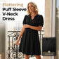 Dames Elegante Pofmouw V-Hals Jurk