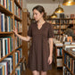Dames Elegante Pofmouw V-Hals Jurk