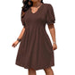 Dames Elegante Pofmouw V-Hals Jurk