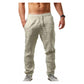 Heren Casual Linnen Trekkoord Broek