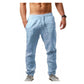Heren Casual Linnen Trekkoord Broek