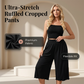 Dames Hoog-Elastische Geplooide Wijdbeens Cropped Broek