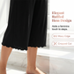 Dames Hoog-Elastische Geplooide Wijdbeens Cropped Broek
