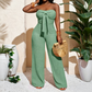 Dames Strapless Hoge Taille Wijde Pijp Jumpsuit