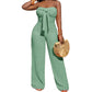 Dames Strapless Hoge Taille Wijde Pijp Jumpsuit