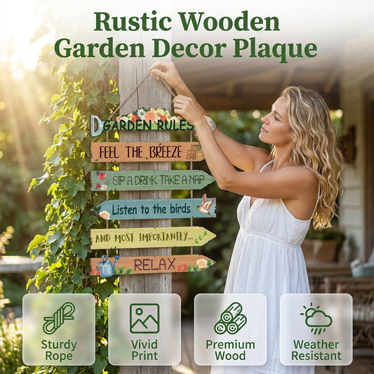 Rustiek Houten Tuin Hangbord Wanddecoratie Plaquette