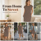 Dames Ronde Hals Effen Kleur Jurk