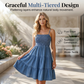 Dames Mouwloze Knielengte Denim Jurk