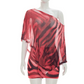 Asymmetrische Sjaal Top & Hoge Taille Rok Set
