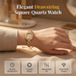 Dames Trekkoord Armband Horloge Vierkant Quartz