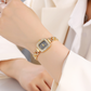 Dames Trekkoord Armband Horloge Vierkant Quartz