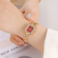 Dames Trekkoord Armband Horloge Vierkant Quartz