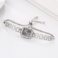 Dames Trekkoord Armband Horloge Vierkant Quartz