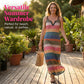 Dames Ademende Comfort Gestreepte Maxi Jurk