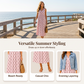 Dames Mouwloze Polka Dot Maxi Jurk met Zakken V-Hals Zomer Sundress