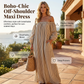 Dames Off-Shoulder Maxi Jurk Lantaarnmouw Jurk