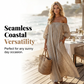 Dames Off-Shoulder Maxi Jurk Lantaarnmouw Jurk