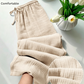 Dames Elastische Taille Katoenen Loungewear Broek