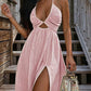Dames Zomer Sexy V-Hals Maxi Jurk