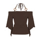 Off-the-shoulder haltertop voor dames