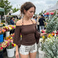 Off-the-shoulder haltertop voor dames