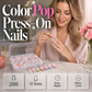 ✨ French Press-On Nails Set – Glossy volledige dekking kunstnagels met jelly-lijm & nagelvijl | Afneembaar & herbruikbaar manicureset voor vrouwen 💅
