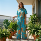 Dames Casual Korte Mouw Top en Broek Set