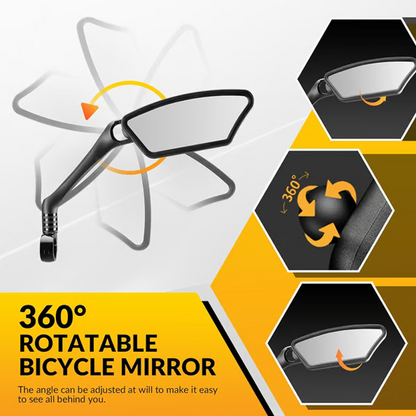 🚲 50% ✨ 360° draaibare achteruitkijkspiegel – schokdempende arm, weerbestendig, universele bevestiging 🛡️