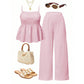 Dames Casual Cami Top & Wijde Broek Set