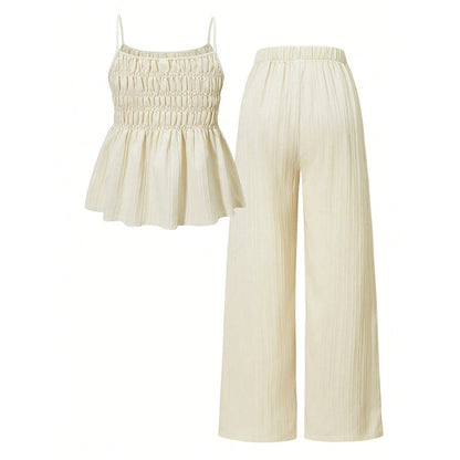 Dames Casual Cami Top & Wijde Broek Set