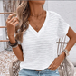 Dames Elegante Korte Mouw V-Hals Top