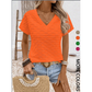 Dames Elegante Korte Mouw V-Hals Top