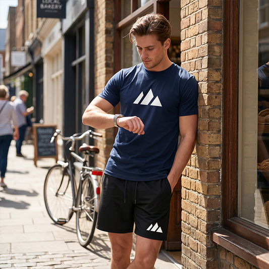 Heren Korte Mouw T-Shirt & Trekkoord Shorts Set