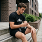 Heren Korte Mouw T-Shirt & Trekkoord Shorts Set