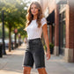 Dames Casual Hoge Taille Franjes Denim Shorts