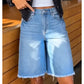 Dames Casual Hoge Taille Franjes Denim Shorts