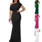 Dames Elegante Effen Kleur Strapless Slanke Lange Jurk