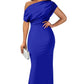 Dames Elegante Effen Kleur Strapless Slanke Lange Jurk