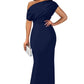 Dames Elegante Effen Kleur Strapless Slanke Lange Jurk