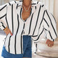 Dames Oversized Gestreept Knoopjesoverhemd