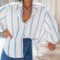 Dames Oversized Gestreept Knoopjesoverhemd
