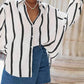 Dames Oversized Gestreept Knoopjesoverhemd