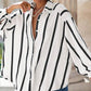 Dames Oversized Gestreept Knoopjesoverhemd
