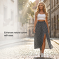 Dames Bloemenprint Hoge Taille Split Rok