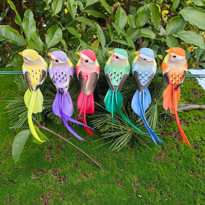 12 Stuks Kunstmatige Geveerde Vogels met Clips
