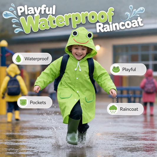Waterdichte regenponcho voor kinderen met capuchon