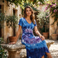 Dames Casual V-hals Maxi Jurk