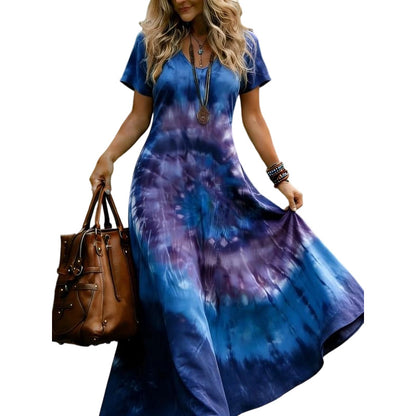 Dames Casual V-hals Maxi Jurk