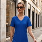 Dames Flatterende V-hals T-shirt