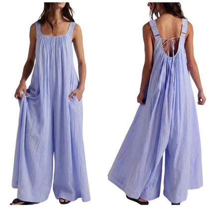 Dames Casual Wijde Pijp Jumpsuit